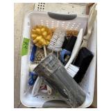 Basket of cleaning brushes