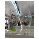 (2) Glass Hurricane candles