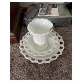 (3) Milkglass items