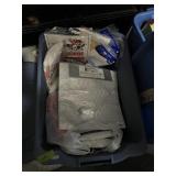 Tub of misc table cloths