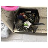 Crate with cleaning supplies