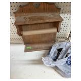 Towel rack with bag of misc items