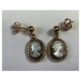 GOLD CAMEO EARRINGS!!