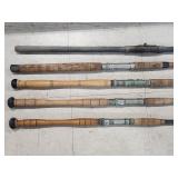 5 VINTAGE BIG WATER FISHING RODS!!
