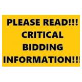CRITICAL BIDDING INFORMATION!!!!! PLEASE READ!!!