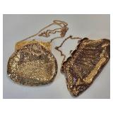 WHITING & DAVIS GOLD MESH PURSES!! 2 X BID.