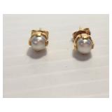 18KT GOLD & PEARL EARRINGS!!