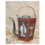 ASIAN BRASS & ENAMEL TEA POT!!