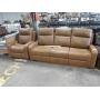 1 LOT, 2 PCS, SOUTHWESTERN TAN SOFA W/ DOUBLE