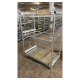 (2) DANISH TROLLEY, TOWABLE W/ 3 shelves, 2 trays