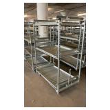 (2) DANISH TROLLEY, TOWABLE W/ 3 and 4 shelves