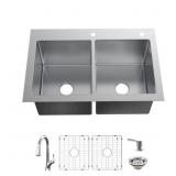 $379 Dolancourt 33 in. 50/50 Double Bowl Sink