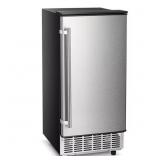 $640 15 in. 80 lbs. Freestanding Ice Maker, Silver