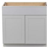 $440 Gray Shaker Base Cabinet (36x24.5x34.5)