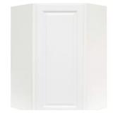 $200 Hampton 24x12x36 Corner Cabinet Satin White