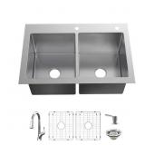 $379 Dolancourt 33 in. 50/50 Double Bowl Sink