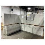 $17500 14 Pc. Stone Harbor Grey Kitchen Cabinet Se