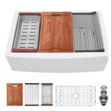 $312 33 in. Apron Front Ceramic Kitchen Sink