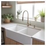 $364 33" Farmhouse Apron Front Double Sink
