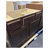 $300 Dark Brown Shaker Base Cabinet   30 1/2 H x 3