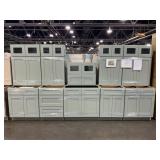 $13750 15 Pc. Fresh Sage Kitchen Cabinet Set
