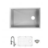 $262 27" Undermount Steel Sink & Faucet