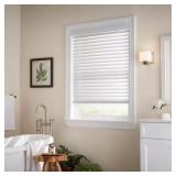 (X2) White Cordless 2" Faux Wood Blinds 39x54".