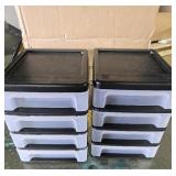 Lot of 2 Iris 4 Drawer Desk Organizers