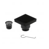4 in. x 4 in. Matte Black Square Shower Drain