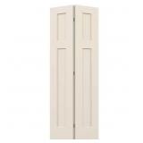 $149 30x80in 3 Panel Smooth Craftsman Bi-Fold Door