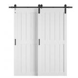 $517 80 in. x 84 in. Bypass 2-Panel White Barn Doo