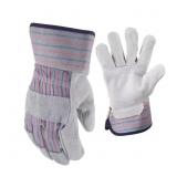 FIRM GRIP Suede Cowhide & Denim Large Gloves