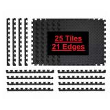 Black 24"x24" EVA Foam Diamond Tile (25)