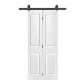 $363 24x80in 2-Panel MDF Bi-Fold Barn Door Kit