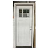 32 X 80 6-Lite Pre-Hung Exterior Door, White