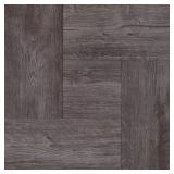 Grey Wood Parquet 12  W x 12  L Peel and Stick Vin