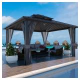 $1438 12ft x 12ft Aluminum Double Hardtop Gazebo
