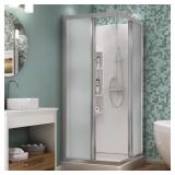 $709 32x32x74 Corner Shower Kit, Chrome Door