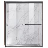 $320 48x72 Sliding Shower Doors, Matte Black