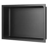 16x12x4in 18-Gauge SS Shower Niche Black