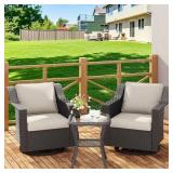$399 3-PC Wicker Patio Rocking Chair Set w/ Table