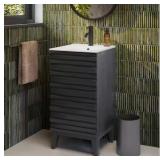 $259 Cascade 18in Vanity Cabinet with Ceramic Top