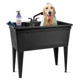 $279 Freestanding Double-Wide Utility Sink, Black