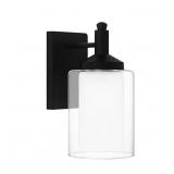 Jaylin 6 in. 1-Light Black Sconce, Glass Shade