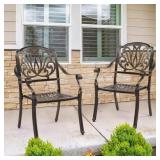 $188 Bronze Aluminum Stackable Outdoor Chair Set