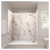 $2399 72x36x84 in Solid Stone Shower Kit - Caramel