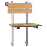 $427 Seachrome Shower Seat, Grab Bar, Teak