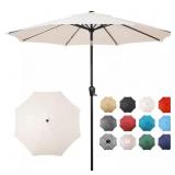 9 ft. Round Market Patio Umbrella, Cream Beige