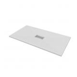 60x32x1.125 in. Stone Shower Pan, White Frost