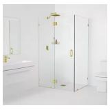 $1054 50x48x78in Frameless Shower, Satin Brass